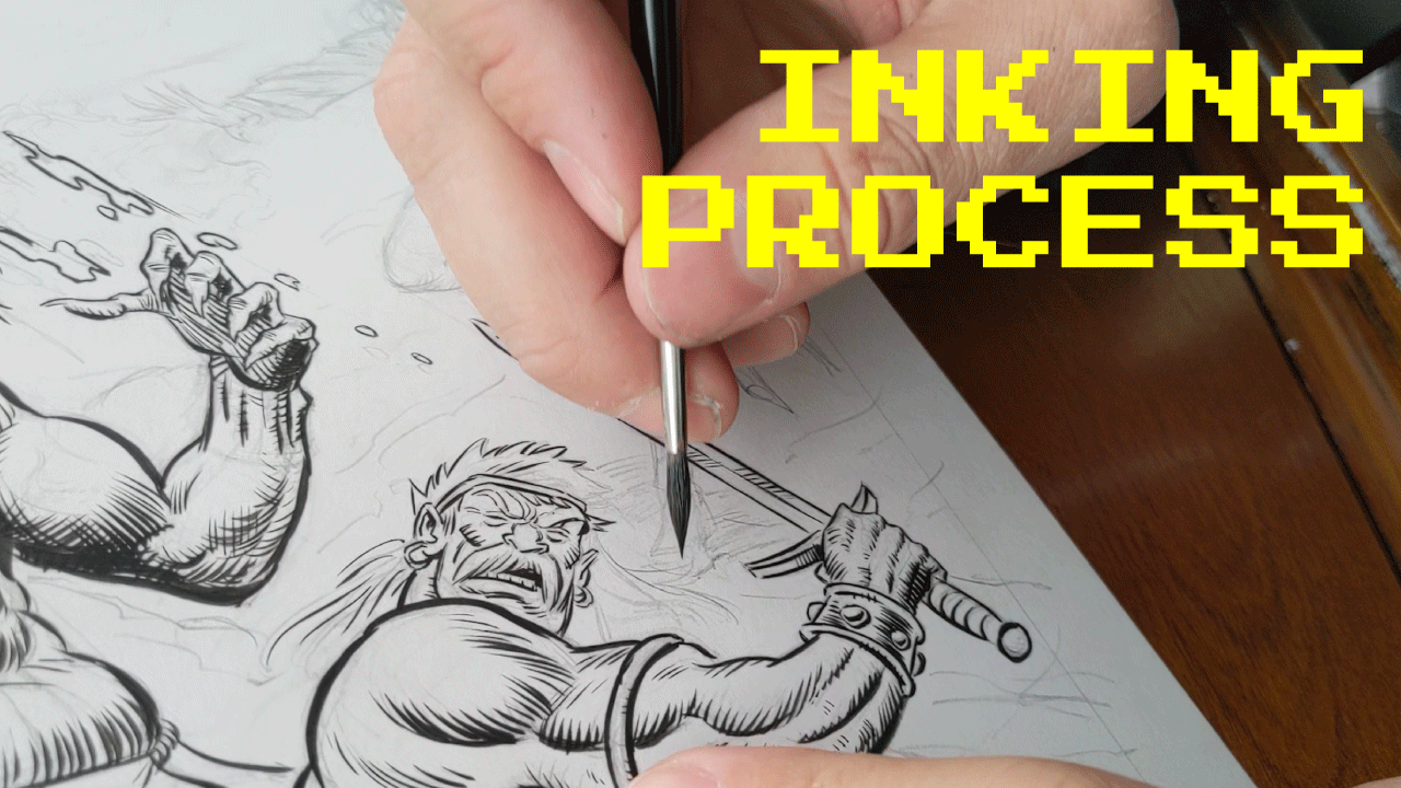 Art Process – Inking an illustration