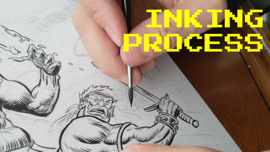 Art Process – Inking an illustration